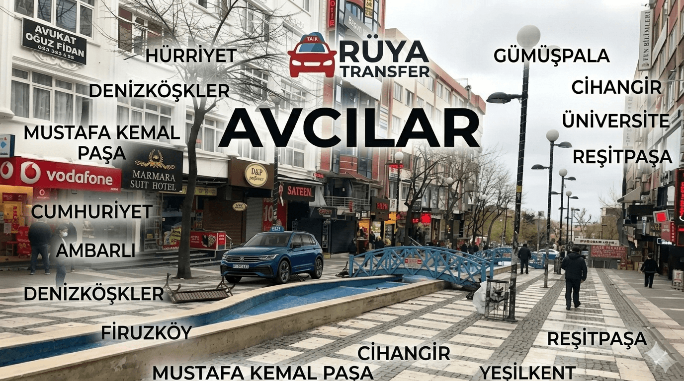 Avcılar korsan taksi iletişim numarası Gümüşpala Üniversite Mahallesi transfer