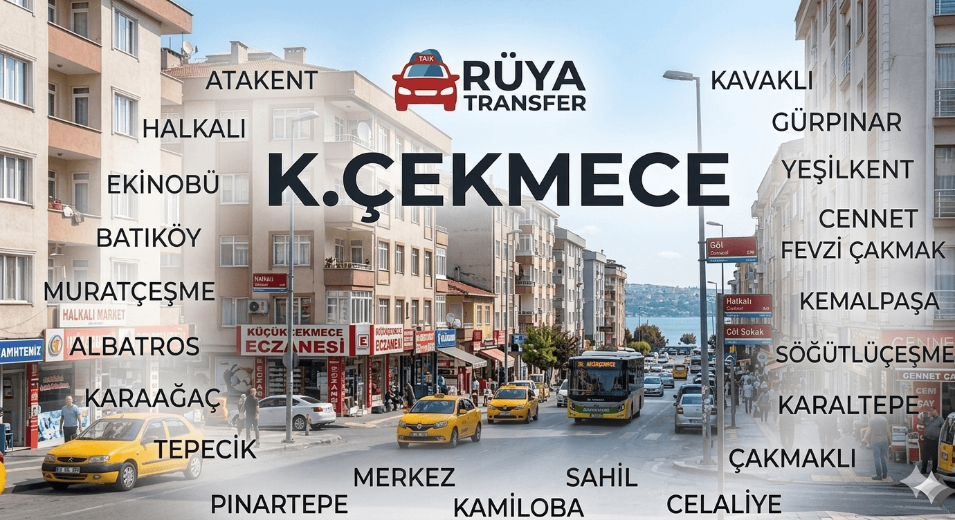 Küçükçekmece korsan taksi mahalleleri Halkalı Atakent Cennet Sefaköy.