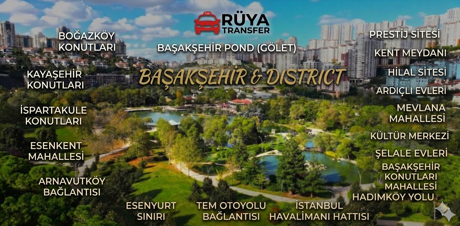 Başakşehir mahalleleri ve transfer bölgeleri haritası