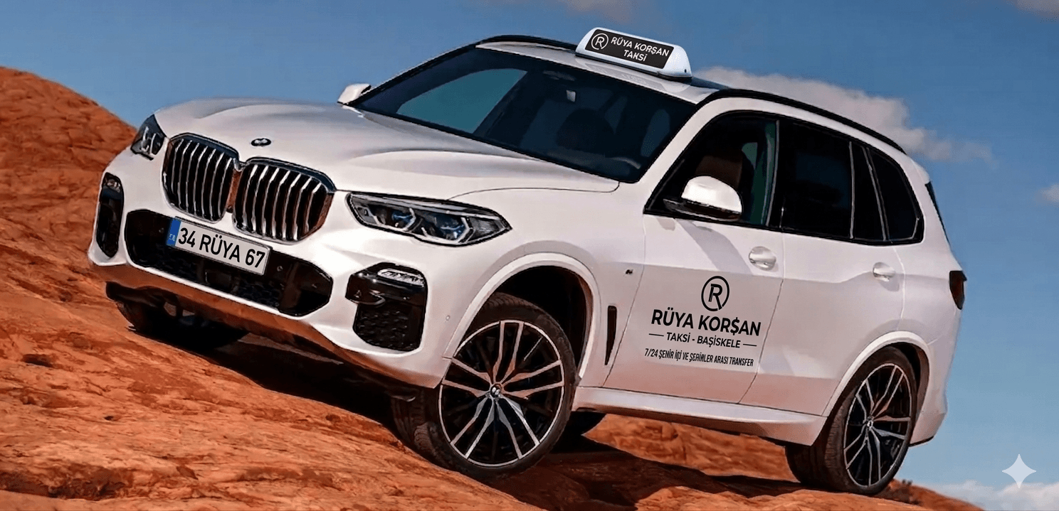 Başiskele korsan taksi hizmetinde kullanılan beyaz lüks binek araç.